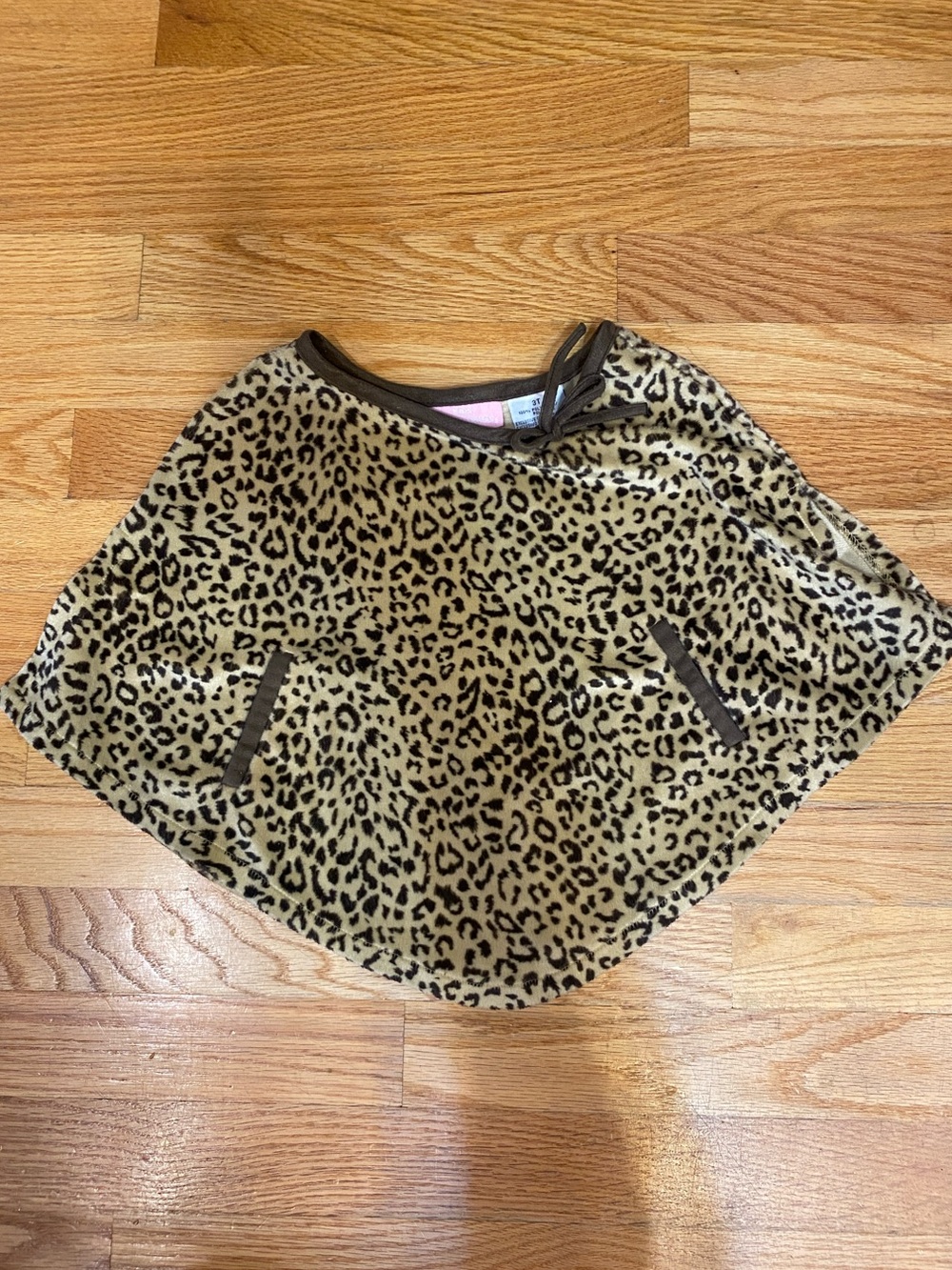 Kids Headquarters Faux Fur Leopard Poncho